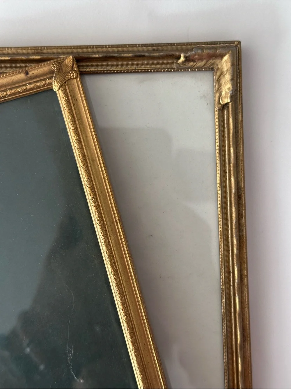 Vintage 8X10 ORNATE LEMON GRECIAN GOLD METAL Picture Frames VELVET BACK Lot Of 2